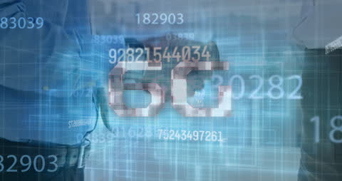 Conceptual Illustration of 6G Technology with Business Handshake