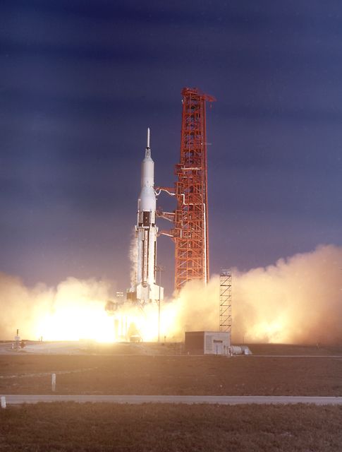 The SA-9 (Saturn I Block II), the eighth Saturn I flight, lifted off on February 16, 1965. This was the first Saturn with an operational payload, the Pegasus I meteoroid detection satellite. SA-9 successfully deployed the Pegasus I, NASA's largest unmarned instrumented satellite, into near Earth orbit. 