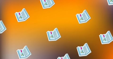 seamless pattern of school book icons on bright orange background - Download Free Stock Images Pikwizard.com