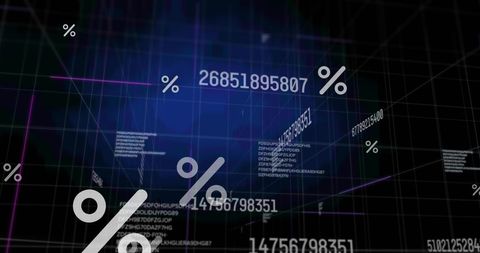 Digital Data Processing with Percentage Symbols and Numeric Codes - Download Free Stock Images Pikwizard.com