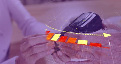 Digital Payment Transaction with Data Overlay Animation