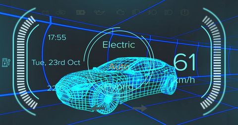Futuristic Digital Car Dashboard Interface with Tech Elements - Download Free Stock Images Pikwizard.com