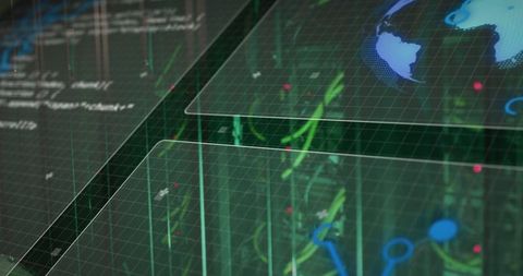 Futuristic Digital Interface with Neon Circuits and Holographic Elements - Download Free Stock Images Pikwizard.com