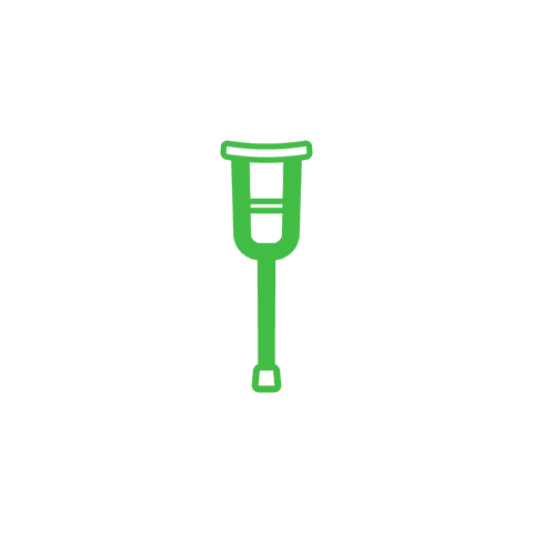 Green Orthopedic Crutch Symbol on Transparent Background - Download Free Stock Videos Pikwizard.com