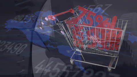 Digital Shopping and Global Sales Concept with Technology Interface