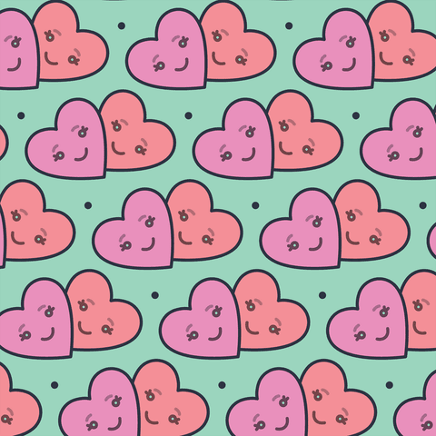 transparent vector hearts with smiling faces seamless pattern - Download Free Stock Videos Pikwizard.com