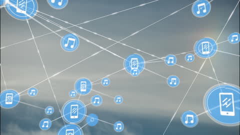 Digital Network Connects Smartphones Globally Overclouded Sky