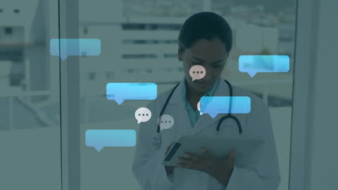 Doctor Interacting with Digital Data Interface