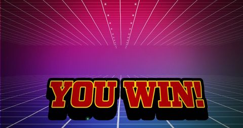 retro style 'you win' text with geometric grid background - Download Free Stock Images Pikwizard.com