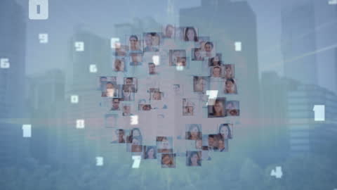 Global Network of People and Data Technology Concept