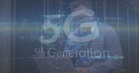 5G Technology with IT Engineer in Server Room