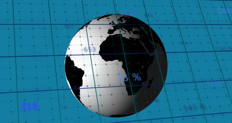 Digital World Globe with Data Projections