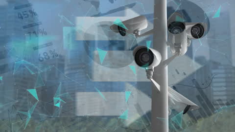 Surveillance Technology Concept with CCTV Cameras