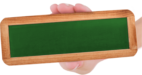 transparent hand holding small green chalkboard for communication - Download Free Stock Videos Pikwizard.com