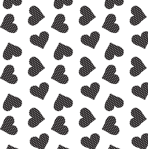 Black Heart Pattern on Transparent Background