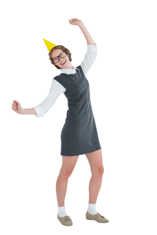 Transparent cheerful hipster party celebration