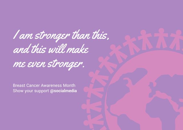 Breast Cancer Awareness Month Inspirational Poster for Global Support - Download Free Stock Templates Pikwizard.com