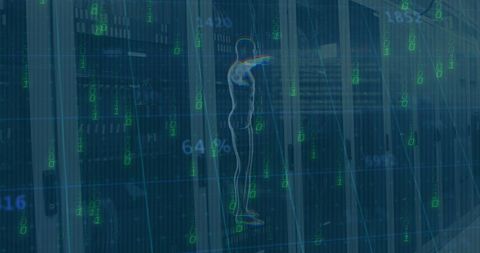 Digital Data Overlay on Advanced Server Technology - Download Free Stock Images Pikwizard.com