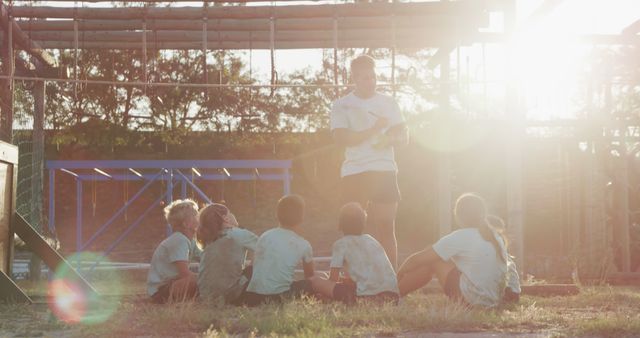 Outdoor Team-building Activity for Kids at Sunrise - Download Free Stock Images Pikwizard.com