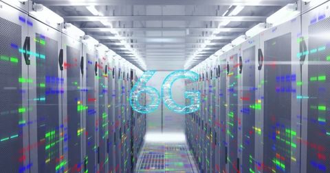 6G Network Server Room with Data Visualization Effects - Download Free Stock Images Pikwizard.com