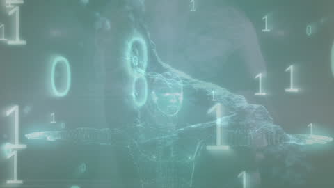 Digital Data Processing Concept with Binary Code Elements