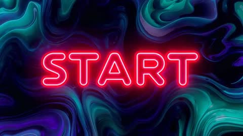 Neon Pink 'Start' Animation on Abstract Fluid Background