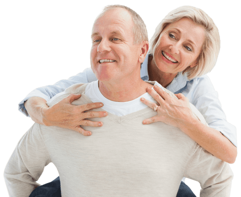 Happy Mature Couple Piggyback Ride Transparent Background