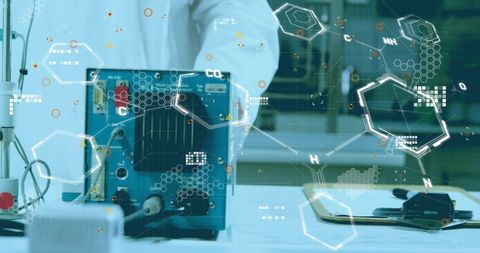 Caucasian Scientist Analyzing Data with Digital Interface in Lab - Download Free Stock Images Pikwizard.com