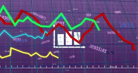 Colorful Financial Graphs on Digital Grid Background - Download Free Stock Images Pikwizard.com