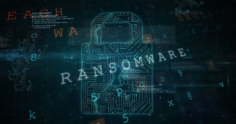 Cybersecurity Threat of Ransomware with Circuit Padlock Design - Download Free Stock Images Pikwizard.com