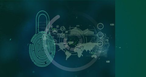 Cybersecurity Concept with Digital Padlock and Global Interface - Download Free Stock Images Pikwizard.com