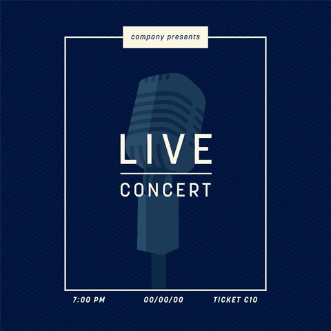 transparent live concert ticket design with microphone on navy blue - Download Free Stock Videos Pikwizard.com