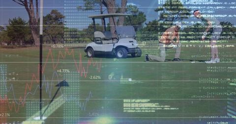 Romantic Golf Proposal with Digital Analytics Overlay