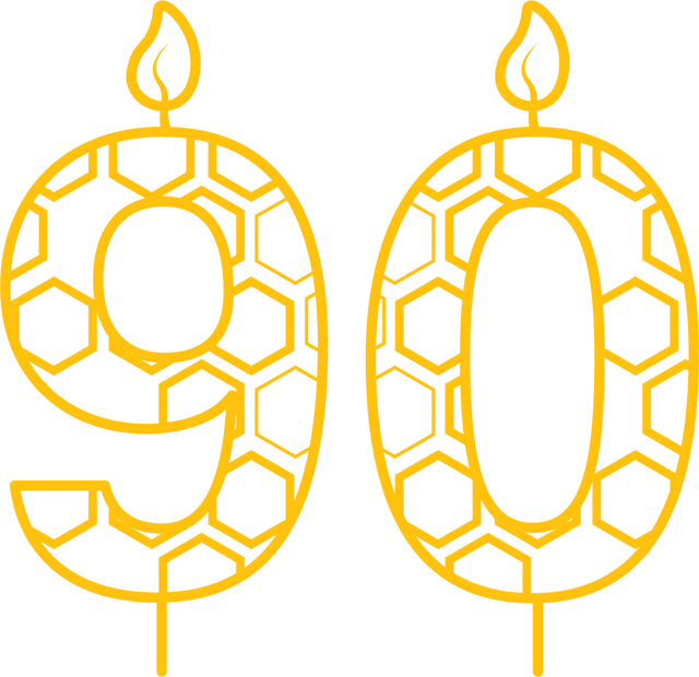 Yellow 90 Birthday Candle with Pattern on Transparent Background - Download Free Stock Videos Pikwizard.com