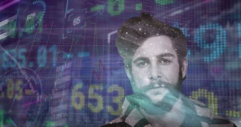 Digital Analytics Interface with Trader Portrait