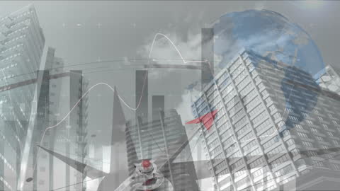 Global Business and Data Processing Conceptual Animation