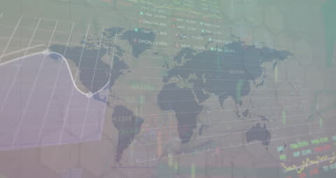 Abstract Global Financial Market Analysis with Worldwide Map