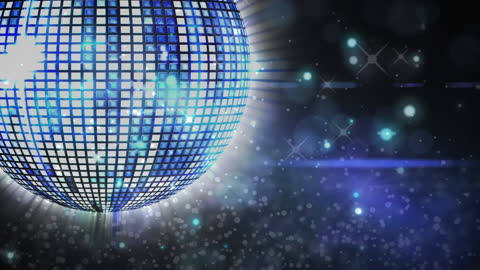Glowing Disco Ball Spinning with Sparkling Lights