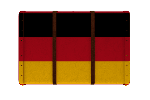 Transparent Suitcase with German Flag Design for Travel Inspiration