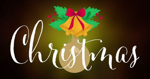 Christmas Text with Ornament Design on Dark Background