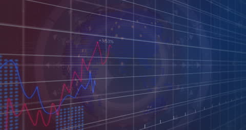 Dynamic Stock Data and Globe Animation Illustrating Global Economy