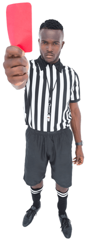 Transparent referee showing red card in sports texture