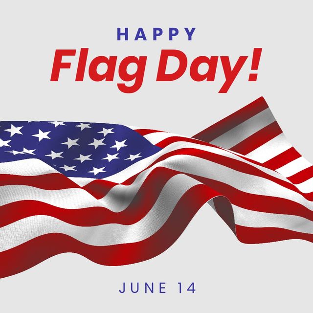 Digital composite image of national flag day text on america flag and date against white background - Download Free Stock Videos Pikwizard.com