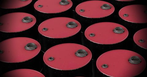 Rows of Red Barrels Conveying Storage and Oil Industry Theme - Download Free Stock Images Pikwizard.com