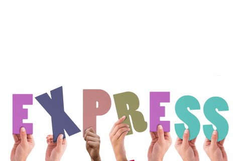 Hands Holding Colorful Transparent Word Express - Download Free Stock Videos Pikwizard.com