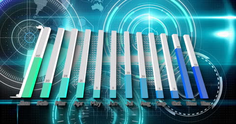 Digital Graphics of Monthly Data Analysis Visualization