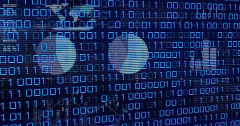 Abstract Digital Binary Code with Global Connectivity Concept - Download Free Stock Images Pikwizard.com