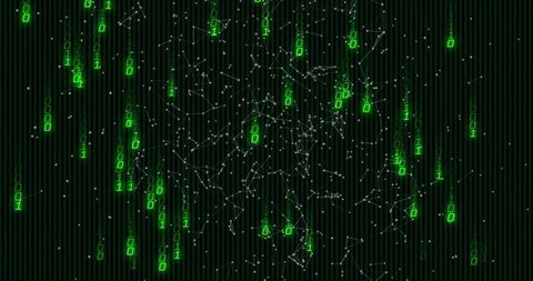 Futuristic Binary Streams of Data in Virtual Environment