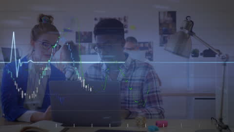 Financial Professionals Analyzing Digital Data Trends