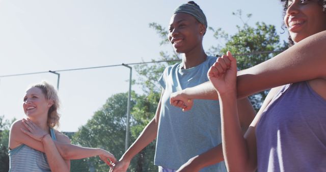 Diverse Women Stretching Outdoors Before Exercise - Download Free Stock Images Pikwizard.com